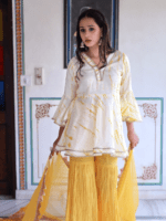Turmeric yellow kurta sharara set with dupatta
