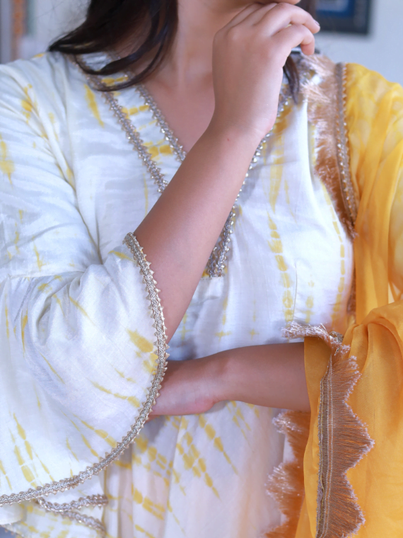 Turmeric yellow kurta sharara set with dupatta