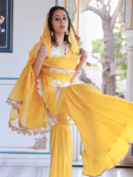 Turmeric yellow kurta sharara set with dupatta