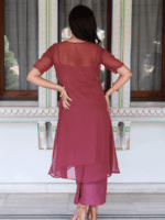 Mauve Pink Georgette Kurta Palazzo Set