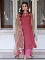 Mauve Pink Georgette Kurta Palazzo Set