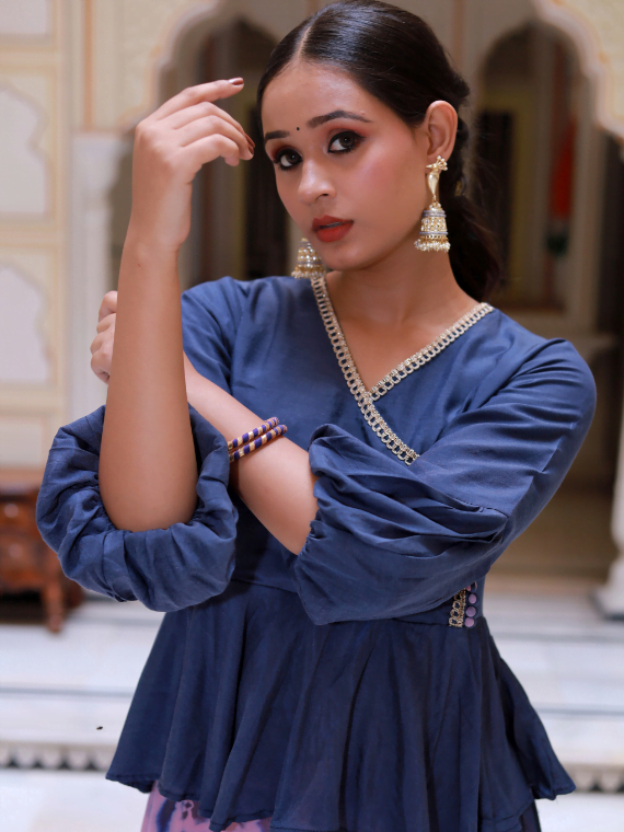 Cosmos Peplum Top with a Skirt