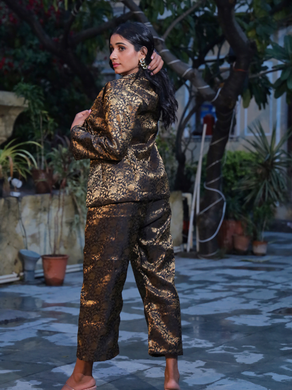 Black brocade Co-Ord set