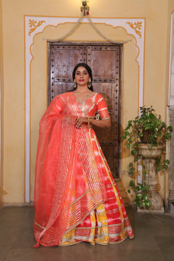 Dual Aumbre Embellished Lehenga Set