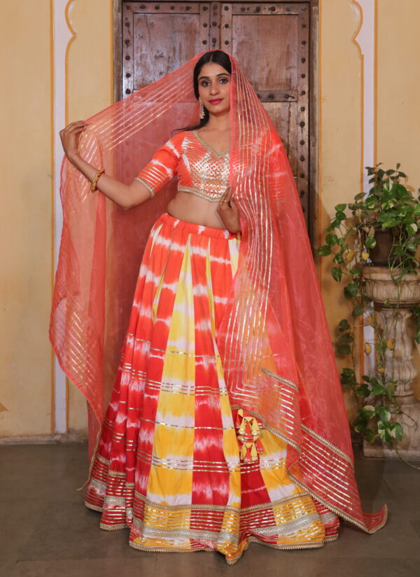Dual Aumbre Embellished Lehenga Set