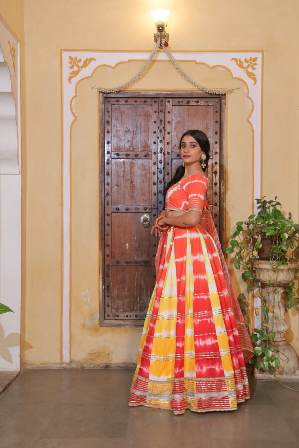 Dual Aumbre Embellished Lehenga Set
