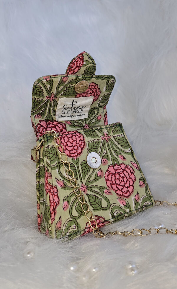 Gulab Block Print Mini Sling Bag