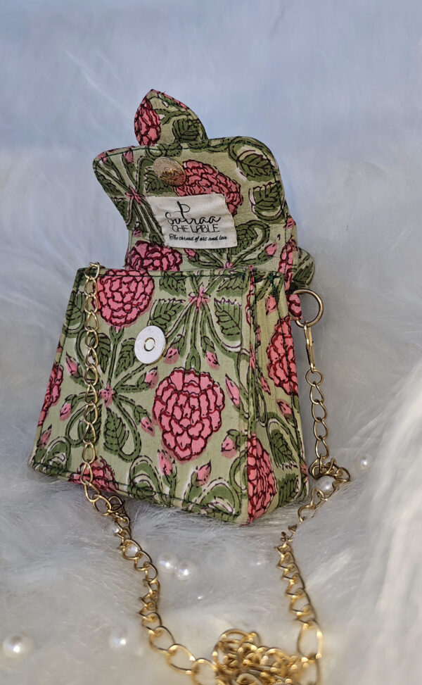 Gulab Block Print Mini Sling Bag