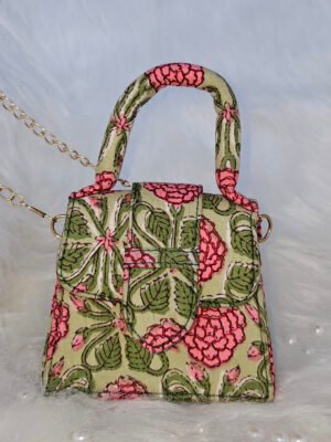 Gulab Block Print Mini Sling Bag