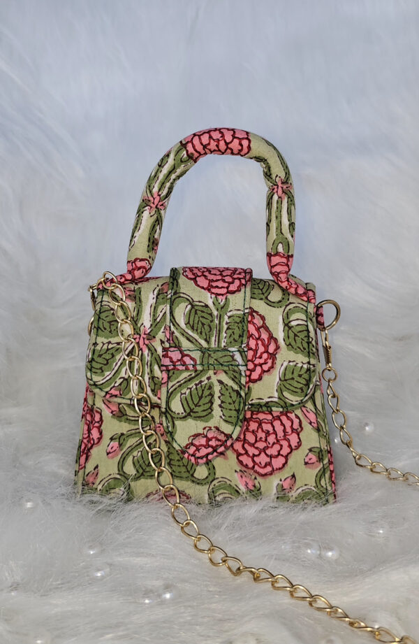 Gulab Block Print Mini Sling Bag