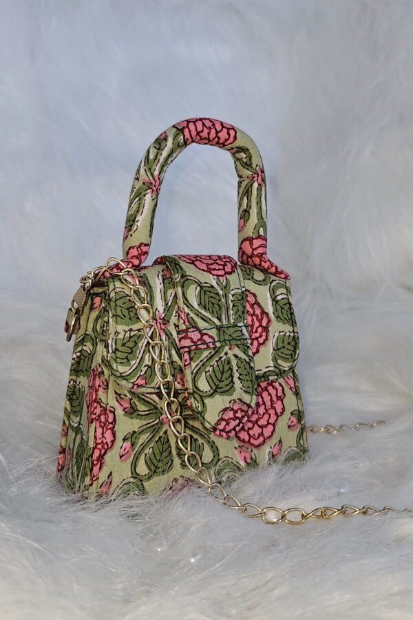 Gulab Block Print Mini Sling Bag